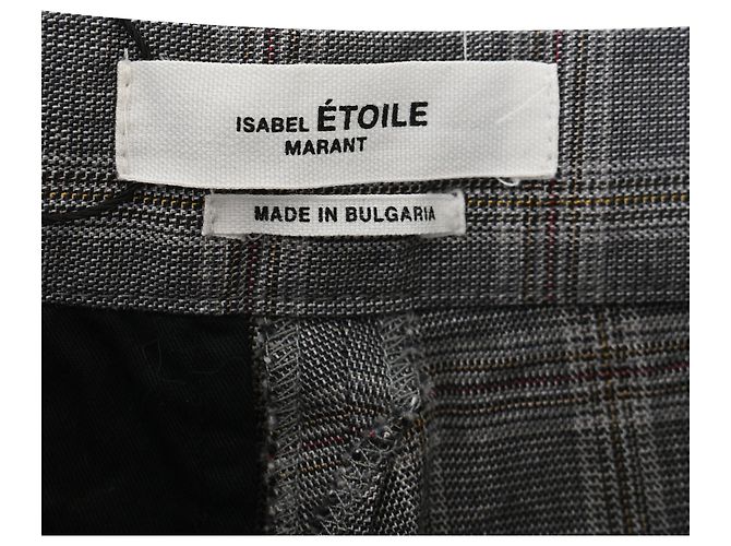 Pantalones de cuadros Isabel Marant Étoile en lana gris - vista 4