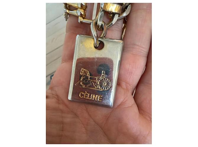 Céline Cinturón de cuero negro Celine - vista 6