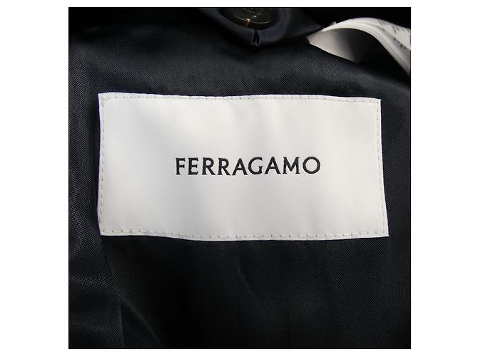 Manteau en Laine Salvatore Ferragamo Bleu Bleu Marine - vue 5