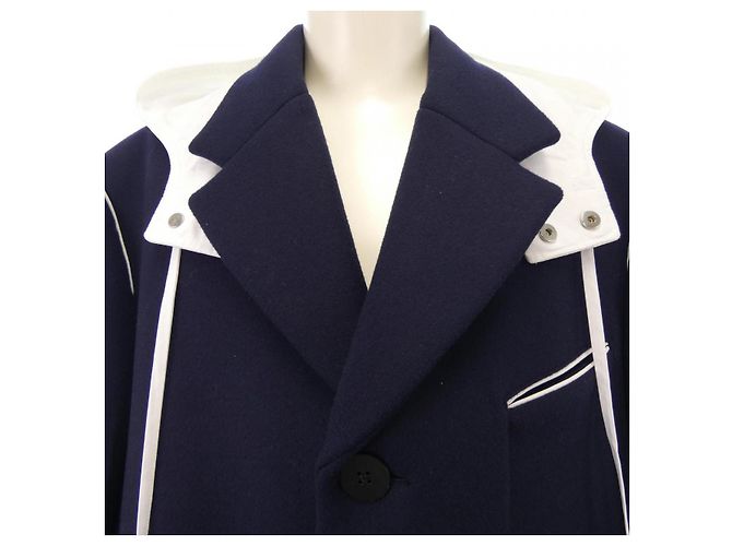 Manteau en Laine Salvatore Ferragamo Bleu Bleu Marine - vue 6