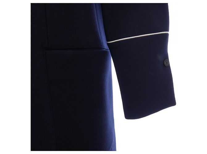 Manteau en Laine Salvatore Ferragamo Bleu Bleu Marine - vue 7