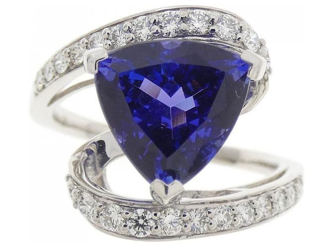 Autre Marque Gstb Platinum950 Tanzanit Diamantring Lila - Ansicht 2