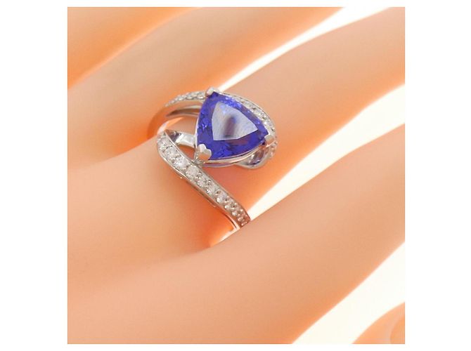 Autre Marque Gstb Platinum950 Tanzanit Diamantring Lila - Ansicht 5