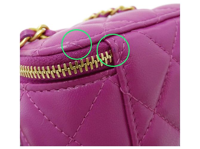 Vanity Borsa CHANEL Matelassé Coco Ball in pelle di agnello viola Porpora - vista 11