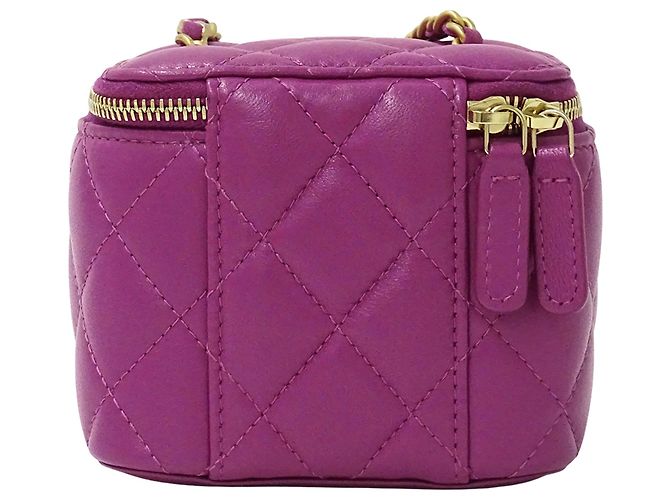 Vanity Borsa CHANEL Matelassé Coco Ball in pelle di agnello viola Porpora - vista 2