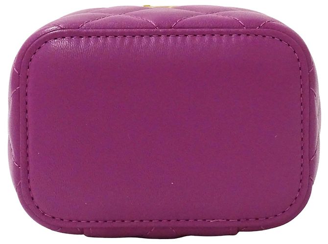 Vanity Borsa CHANEL Matelassé Coco Ball in pelle di agnello viola Porpora - vista 3