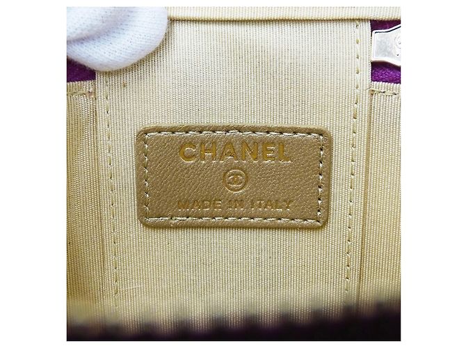 Vanity Borsa CHANEL Matelassé Coco Ball in pelle di agnello viola Porpora - vista 6