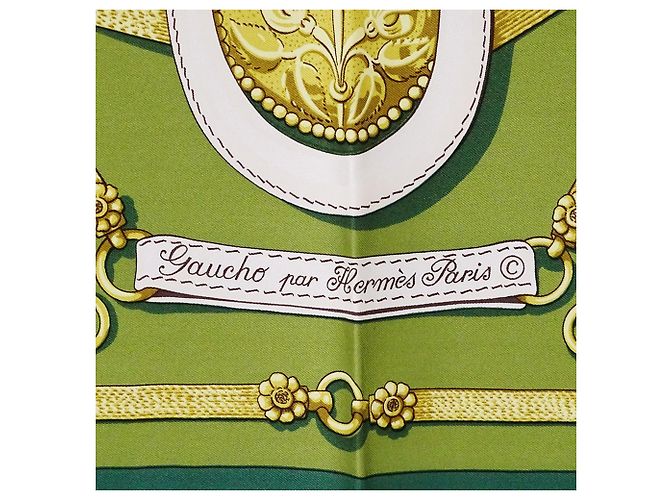 Silk In Hermès Gaucho grünes Seidentuch - Ansicht 2