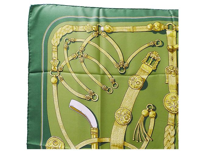 Silk In Hermès Gaucho grünes Seidentuch - Ansicht 3