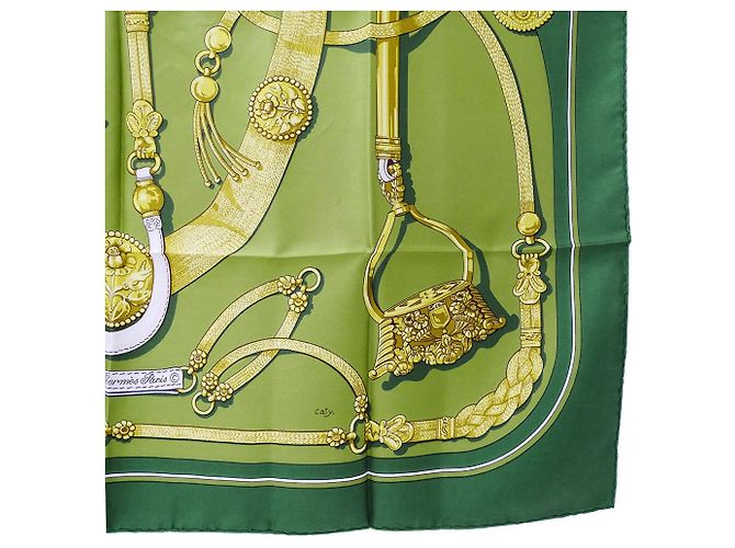 Silk In Hermès Gaucho grünes Seidentuch - Ansicht 6