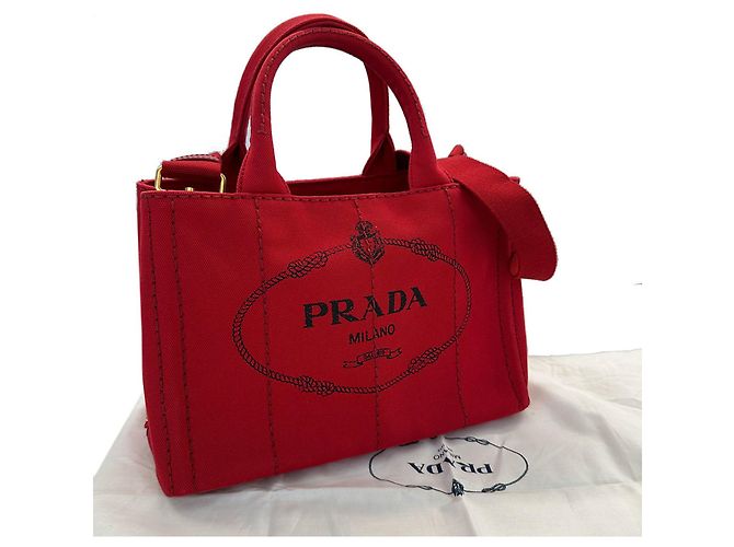 Borsa in tela Canapa da donna di Prada Rosso - vista 11