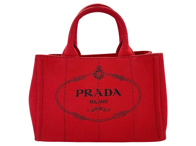 Borsa in tela Canapa da donna di Prada Rosso - vista 2