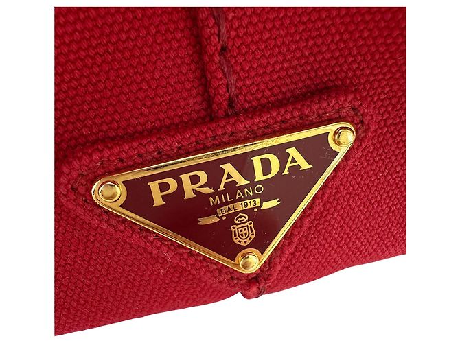 Borsa in tela Canapa da donna di Prada Rosso - vista 8