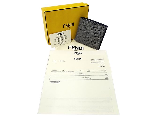 Zucca Fendi Men's Bifold Wallet Brown Black - view 6
