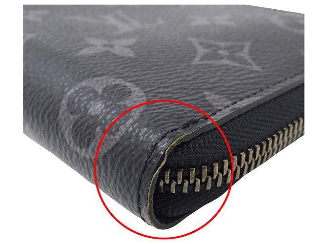 Portafoglio Zippy da uomo Monogram Eclipse di Louis Vuitton Nero - vista 8