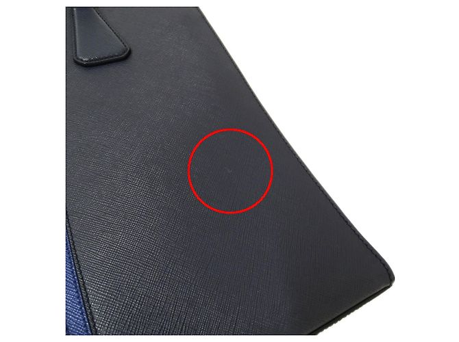 Borsa tote in pelle Saffiano blu navy da uomo Prada - vista 11