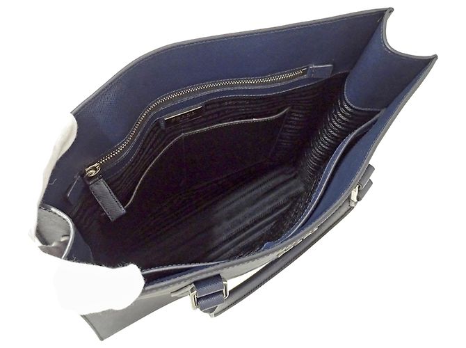 Borsa tote in pelle Saffiano blu navy da uomo Prada - vista 5