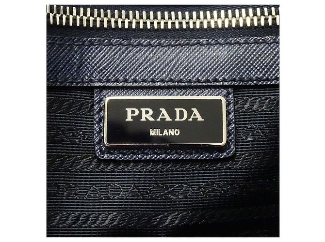 Borsa tote in pelle Saffiano blu navy da uomo Prada - vista 6