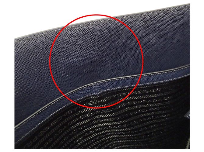 Borsa tote in pelle Saffiano blu navy da uomo Prada - vista 7