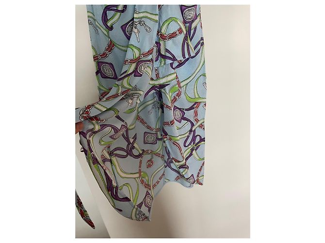 Essentiel Antwerp Vestido largo con estampado de cadena y bucles Roja Azul Verde Púrpura - vista 2