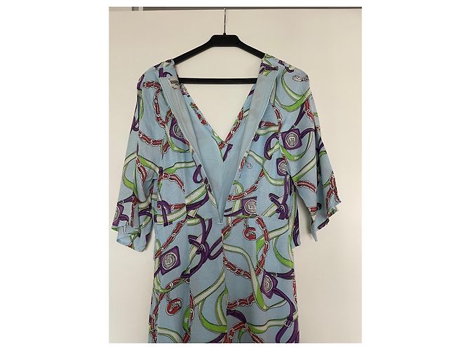 Essentiel Antwerp Vestido largo con estampado de cadena y bucles Roja Azul Verde Púrpura - vista 4