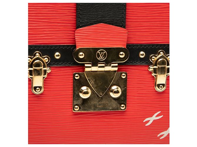 Borsa a Spalla Epi Trunk Clutch di Louis Vuitton Nero Rosso - vista 4
