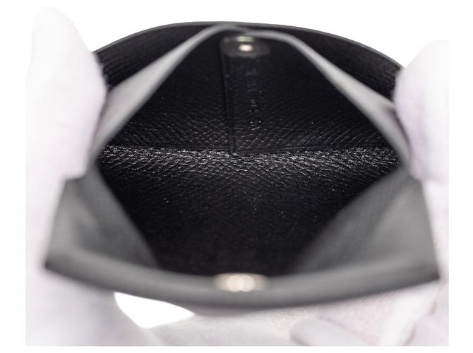 Monedero Bastia de Hermès en cuero Epsom negro - vista 4