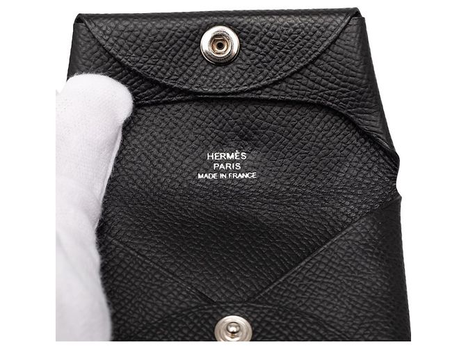Monedero Bastia de Hermès en cuero Epsom negro - vista 6
