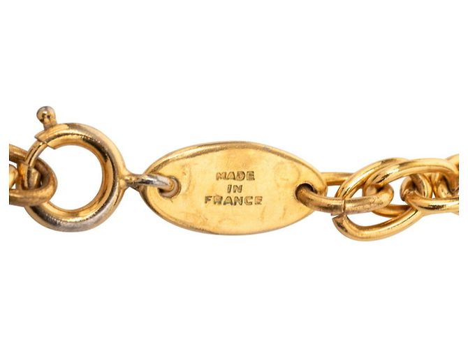 Timeless Colar de corrente de pérolas com marca Coco da Chanel vintage Dourado - vista 5