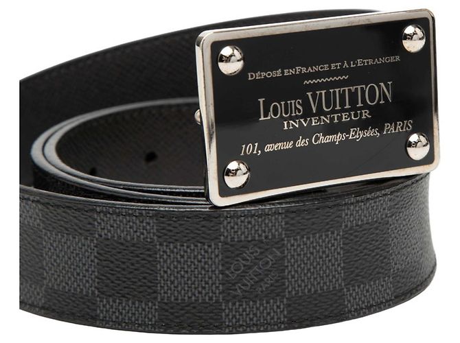 Louis Vuitton Damier Graphite Santur Aventur Gürtel Schwarz - Ansicht 5