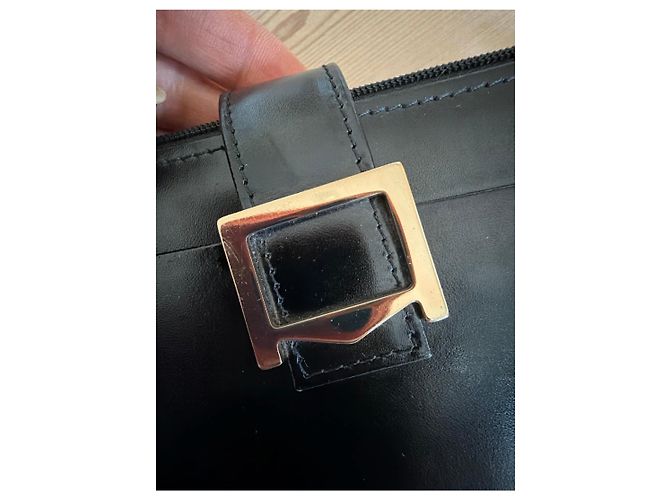 Max Mara Black Leather Clutch Bag - view 10