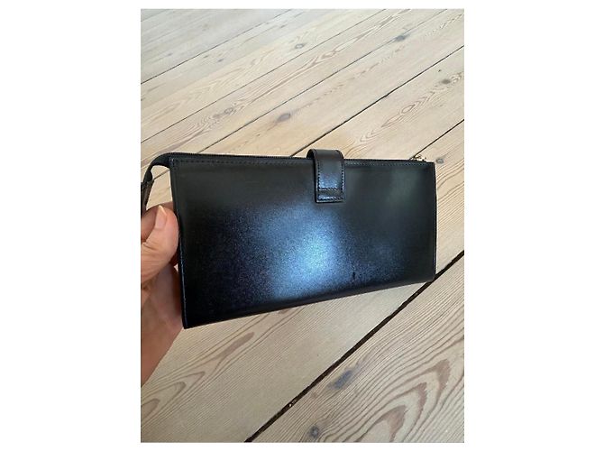 Max Mara Black Leather Clutch Bag - view 6