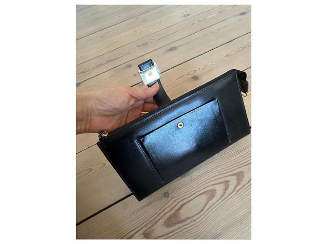 Max Mara Black Leather Clutch Bag - view 7