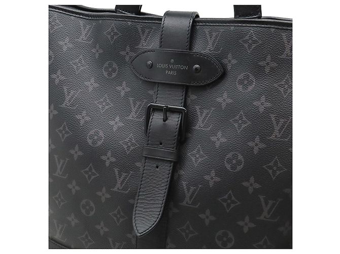 Louis Vuitton Saumur Tote Monogram Eclipse 2way Tote Bag Black Grey - view 7