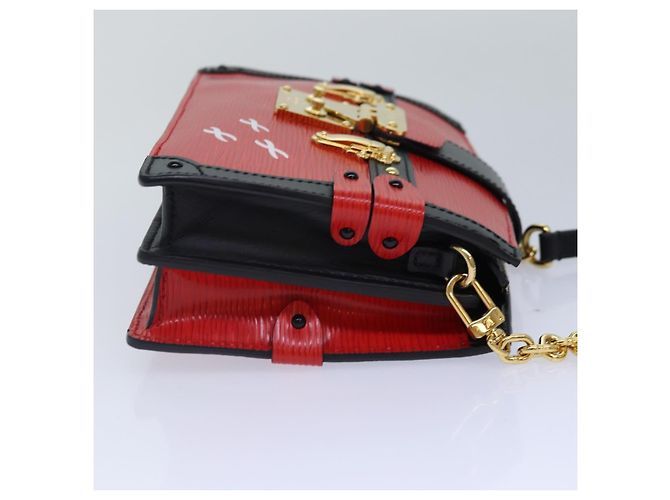 Clutch Trunk Louis Vuitton in pelle Epi Rosso - vista 4