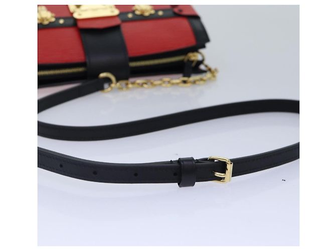 Clutch Trunk Louis Vuitton in pelle Epi Rosso - vista 7