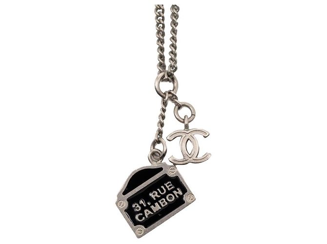 Collana Coco Mark Le Cambon 31 Rue Cambon di Chanel Nero Argento - vista 2