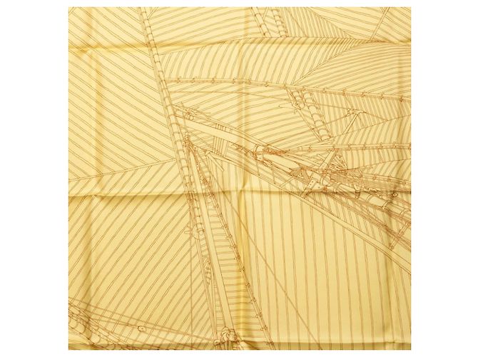 Silk In Bufanda de seda amarilla Hermès Amarillo - vista 3