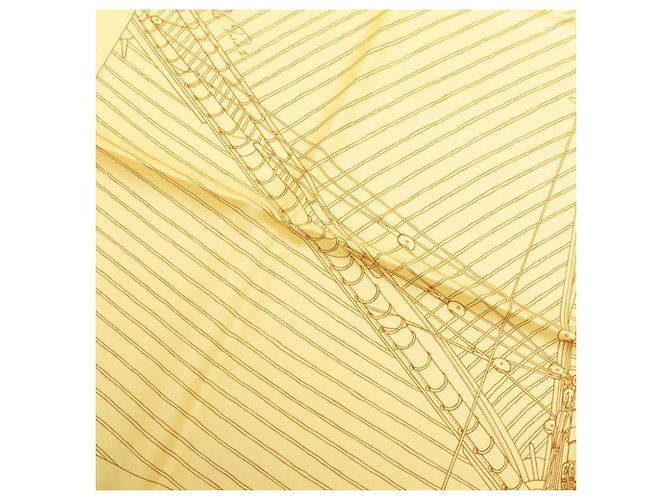 Silk In Bufanda de seda amarilla Hermès Amarillo - vista 5