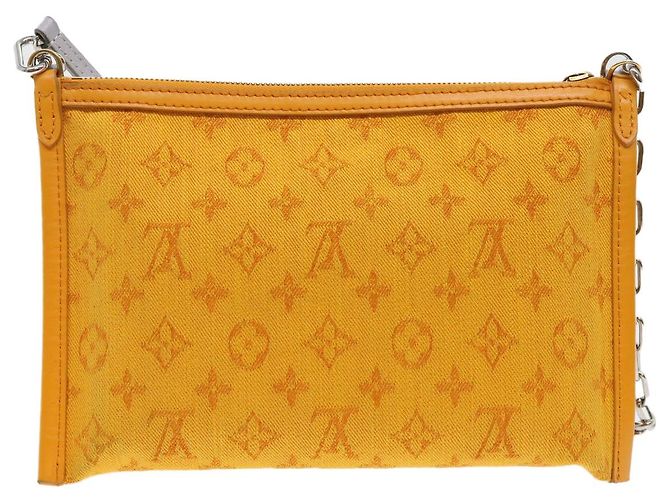 Louis Vuitton Double Flat Messenger Limited Edition Logo Story Monogram Canvas and Denim Multicolore - vista 2