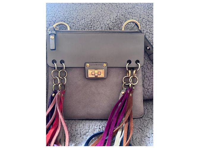 Chloé Borsa a Spalla in Pelle e Camoscio Chloe Jane Multicolore Beige - vista 2