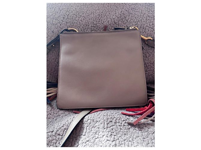 Chloé Borsa a Spalla in Pelle e Camoscio Chloe Jane Multicolore Beige - vista 4