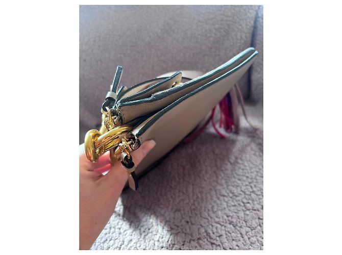 Chloé Borsa a Spalla in Pelle e Camoscio Chloe Jane Multicolore Beige - vista 5