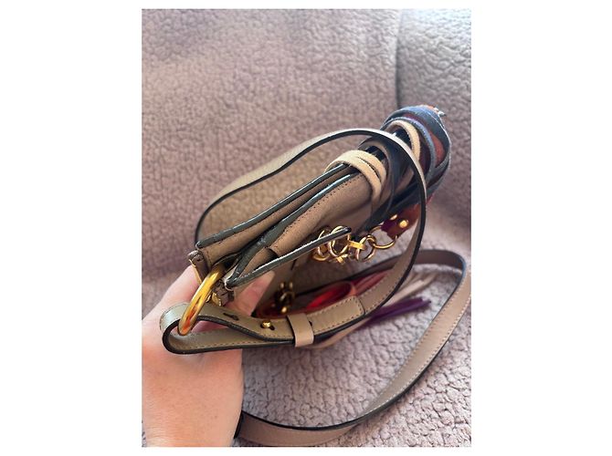 Chloé Borsa a Spalla in Pelle e Camoscio Chloe Jane Multicolore Beige - vista 6