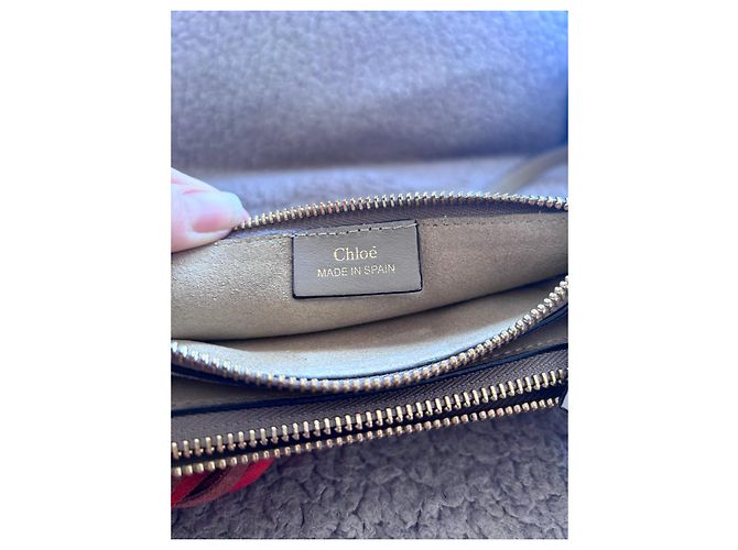 Chloé Borsa a Spalla in Pelle e Camoscio Chloe Jane Multicolore Beige - vista 7