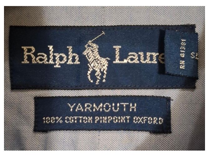 Camicia Ralph Lauren Yarmouth Azzurra in Cotone Oxford Blu - vista 3