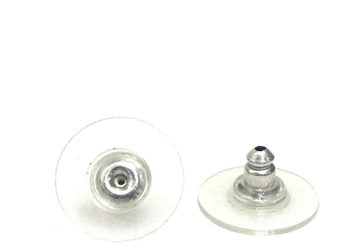 Orecchini a goccia in metallo argento con strass Chanel - vista 7