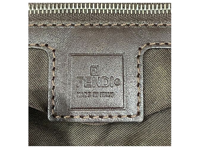 Borsa Fendi marrone in pelle e nylon - vista 4