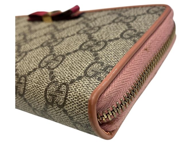 Gucci GG Supreme Canvas Langbörse Pink Beige - Ansicht 7