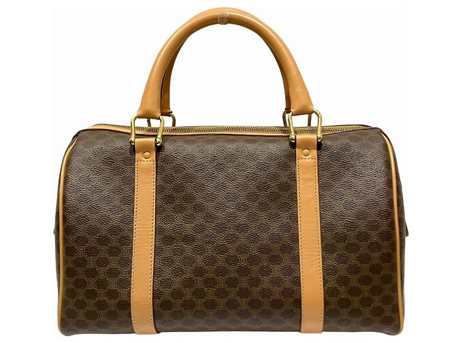 Céline Borsa Boston Celine in pelle Macadam Marrone - vista 2
